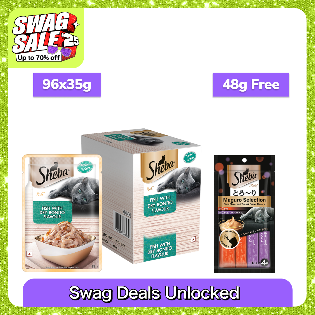 Sheba Fish with Dry Bonito Flake Premium Cat Wet Food Cats-Wet Food Sheba 96x35g+48g (Treat Free)