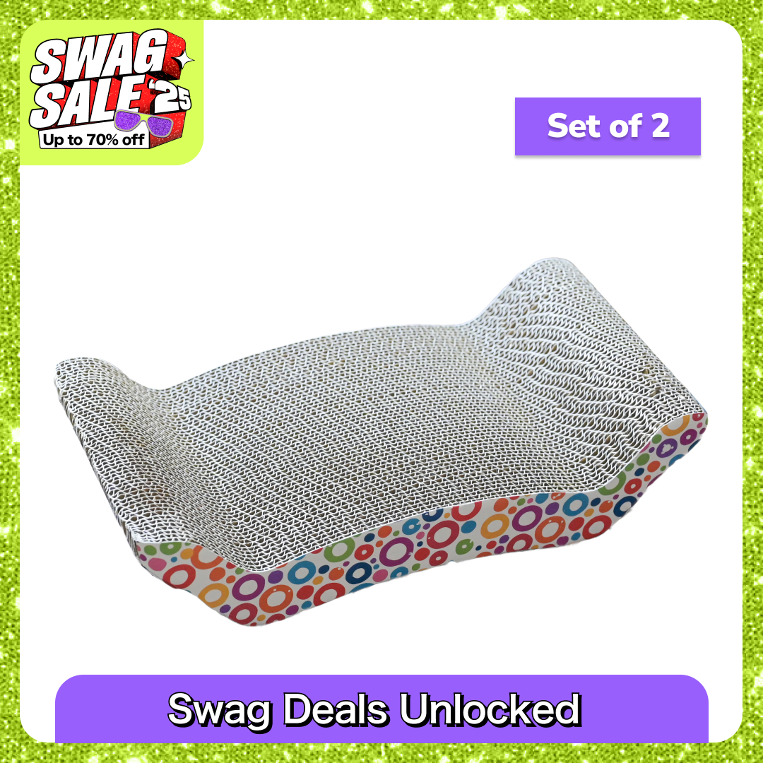 Skatrs Whisker Wonder Corrugated Cardboard Cat Scratcher with 2g Premium Catnip Free Cats-Toys Skatrs Pack of 2