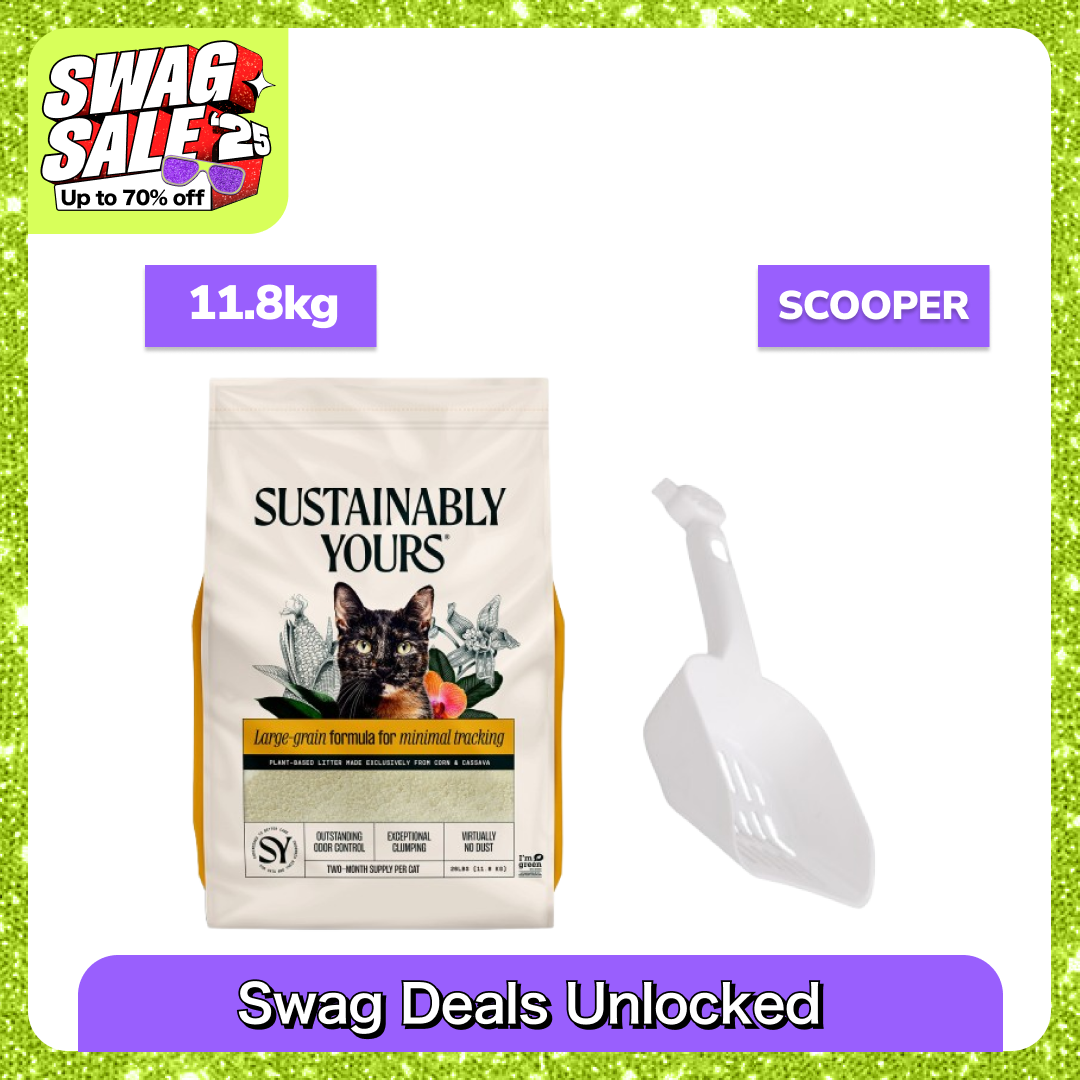 Sustainably Yours Multi Cat Unscented Large Grains Cat Litter Cats-Litter Sustainably Yours 11.8kg+Skatrs Scooper