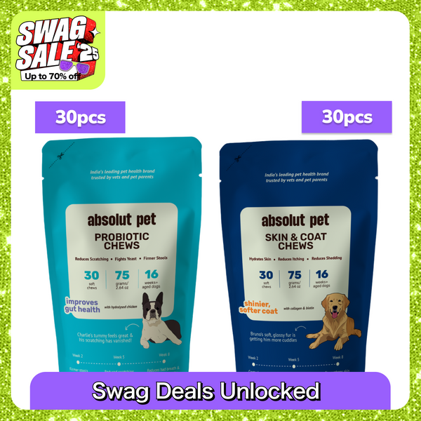 Absolut Pet Probiotics Gut Skin Coat Support Collagen and Biotin Health Dog Supplement