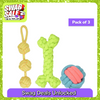 Skatrs 3 Ball Tug, Ball and Bone Shaped Rope Chew Toy Combo for Dogs and Cats