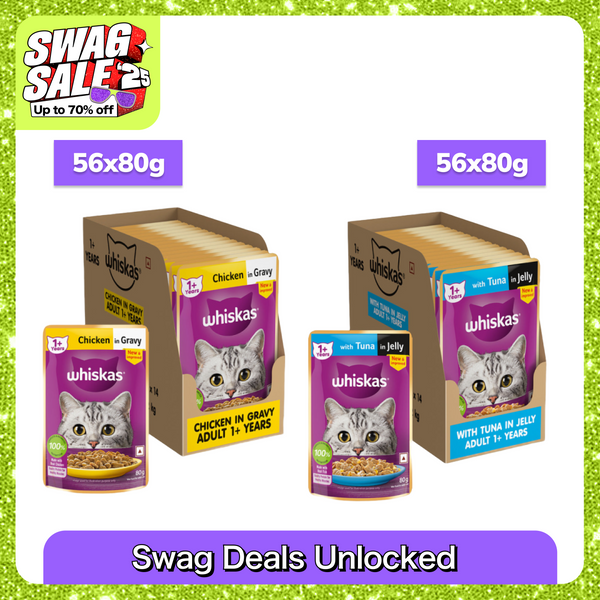 Whiskas Tuna in Jelly Meal and Chicken Gravy Adult Cat Wet Food Combo