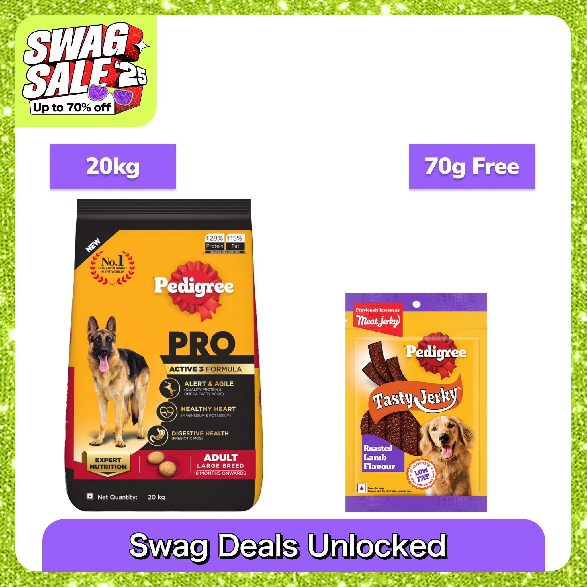 Pedigree PRO Expert Nutrition Active Adult (18 Months Onwards) Large Breed Dog Dry Food