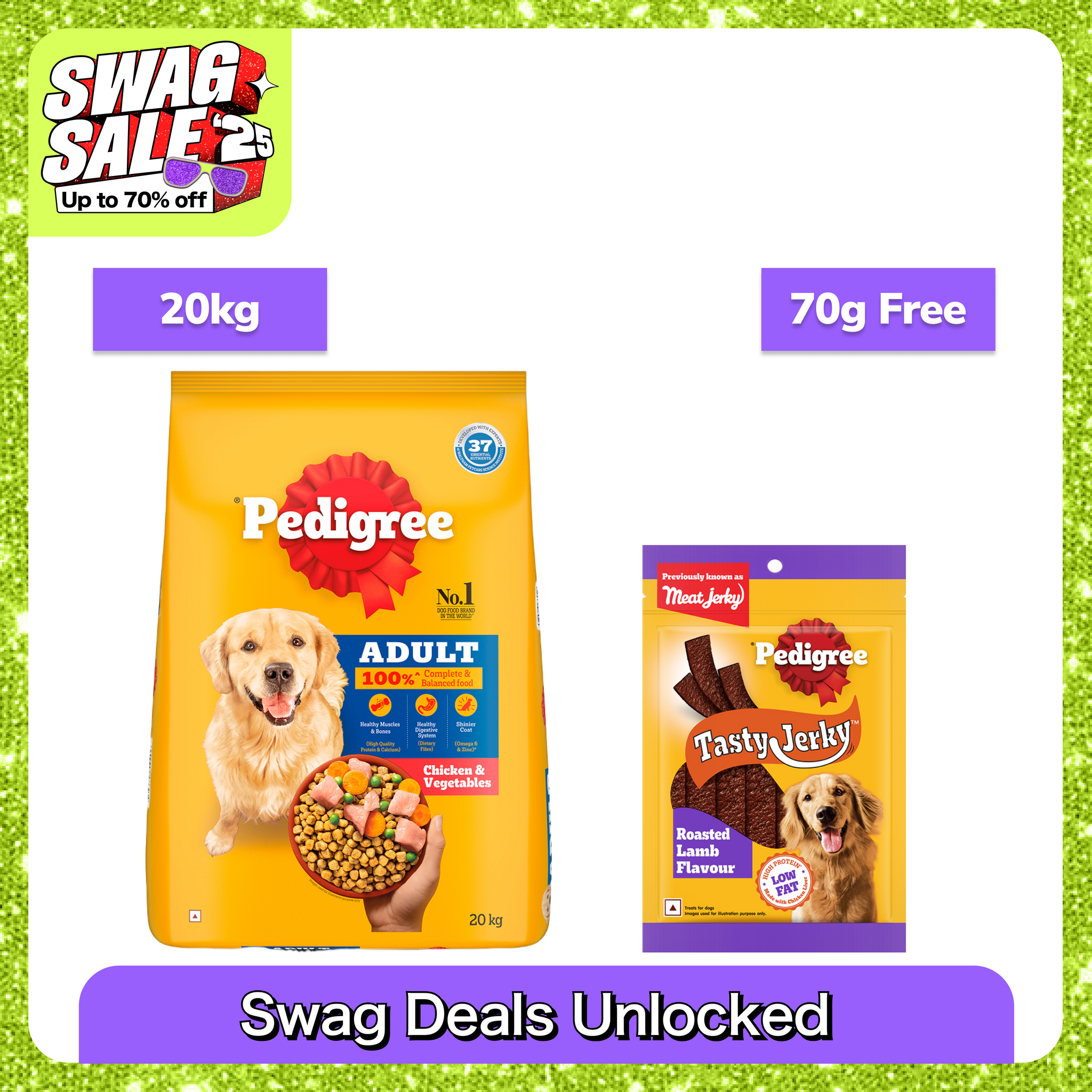 Pedigree Chicken and Vegetables Adult Dog Dry Food