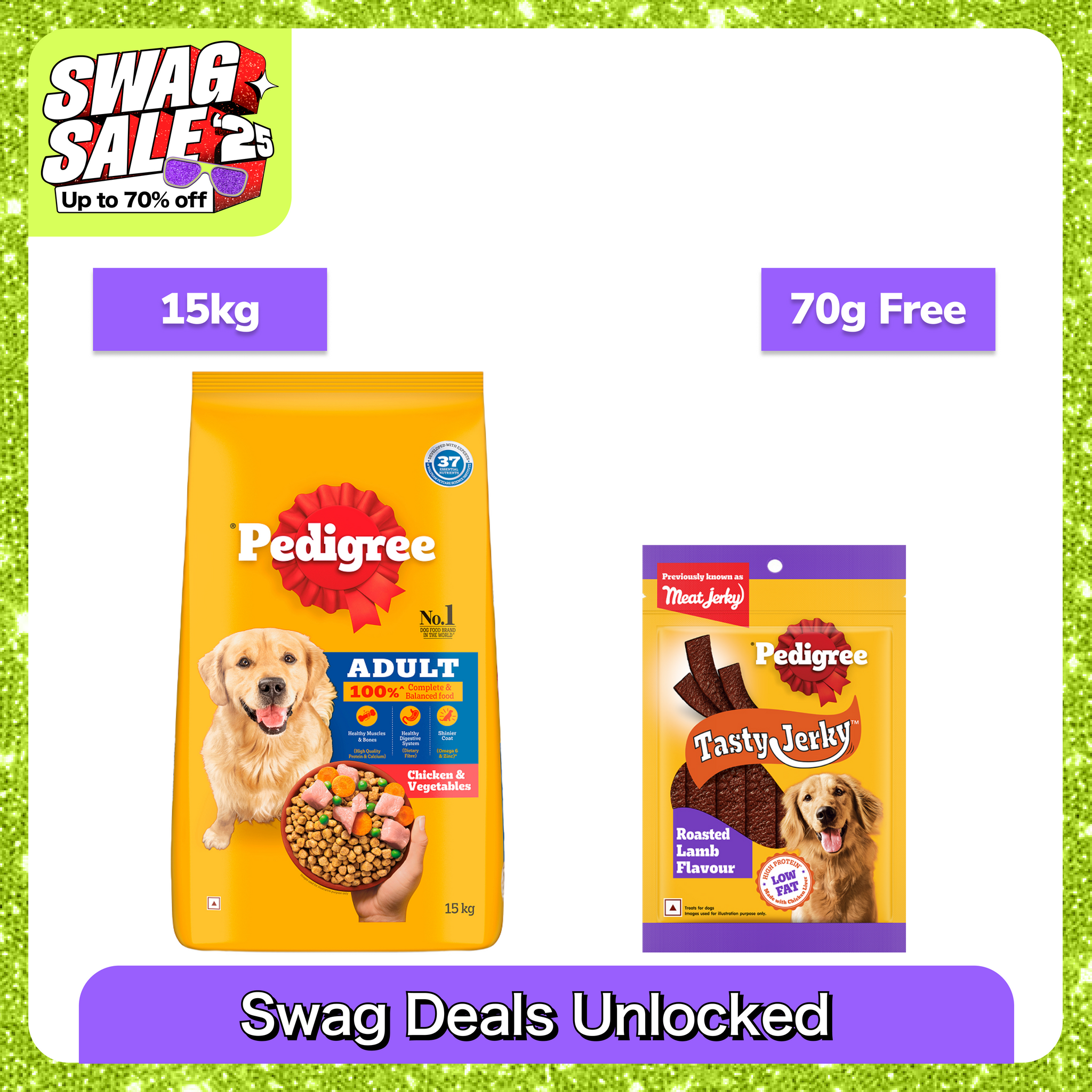 Pedigree Chicken and Vegetables Adult Dog Dry Food