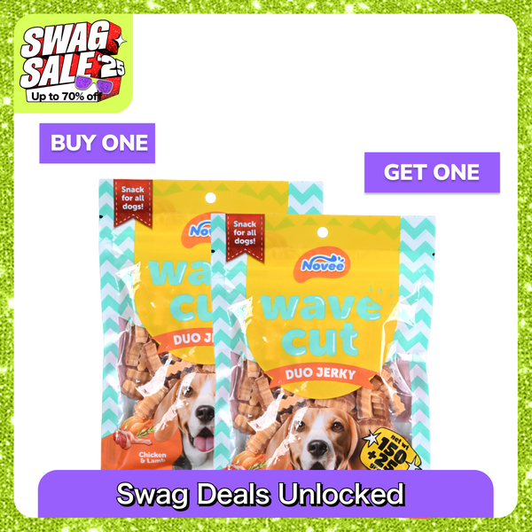 Novee Wave Cut Duo Chicken and Lamb Jerky Treats for Dogs (Buy 1 Get 1 Free)
