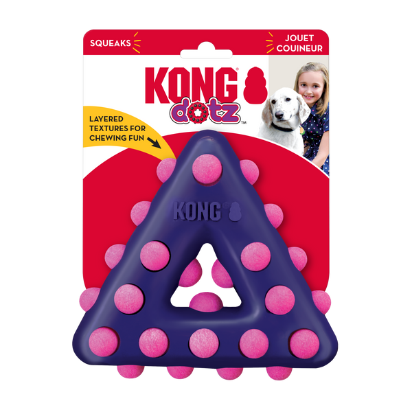 Kong Dotz Triangle Toy for Dogs (Purple & Pink)