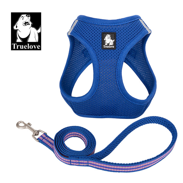 Truelove Mesh Harness & Leash Set for Cats & Small & Medium Dogs (Royal Blue)