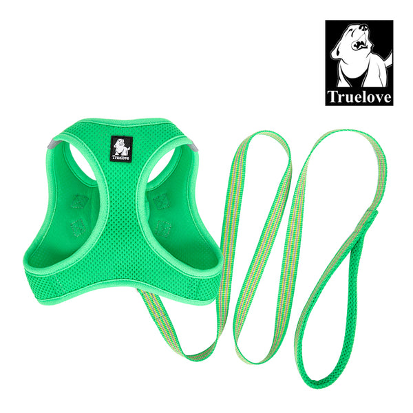 Truelove Mesh Harness & Leash Set for Cats & Small & Medium Dogs (Grass Green)