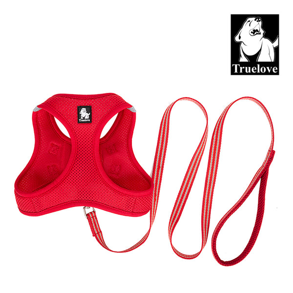 Truelove Mesh Harness & Leash Set for Cats & Small & Medium Dogs (Red)