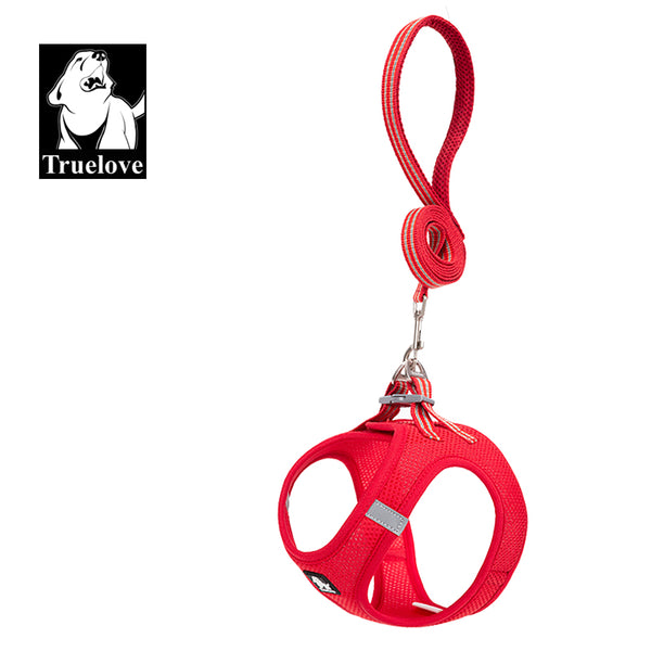 Truelove Mesh Harness & Leash Set for Cats & Small & Medium Dogs (Red)