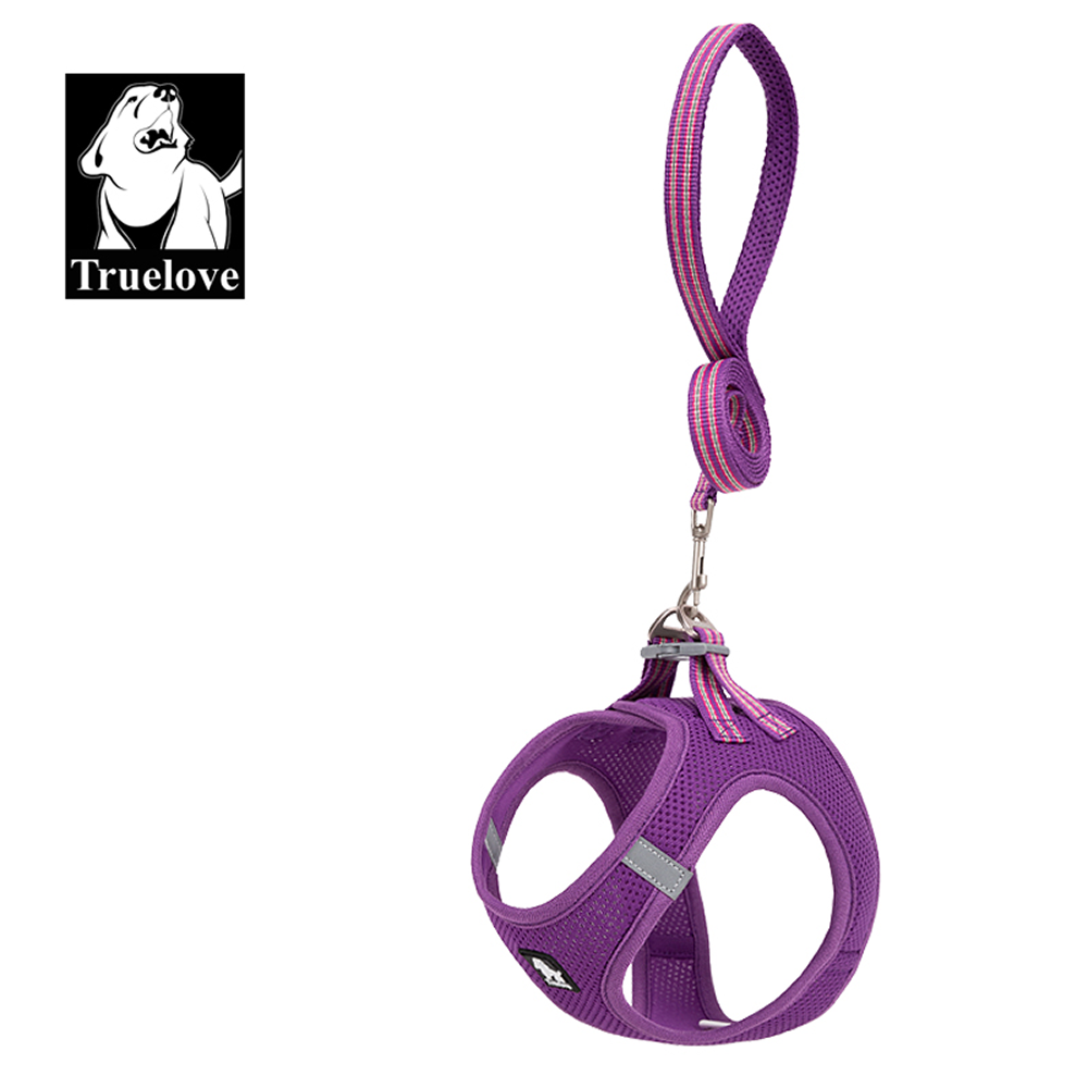 Truelove Mesh Harness & Leash Set for Cats and Small to Medium Dogs (Fuchsia) Both-Collar, Leashes, harnesses True Love