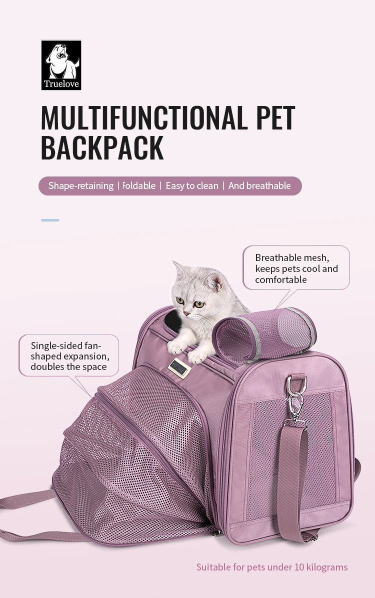 Truelove 1 Side Expandable Duffle Carrier for Dogs & Cats (Wistful Mauve) Both-Bedding, Mats & Travel Supplies Truelove