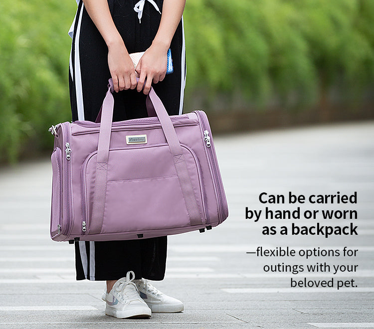 Truelove 1 Side Expandable Duffle Carrier for Dogs & Cats (Wistful Mauve) Both-Bedding, Mats & Travel Supplies Truelove