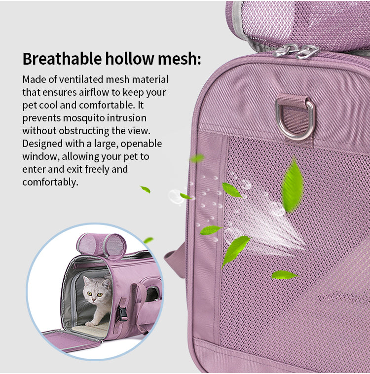 Truelove 1 Side Expandable Duffle Carrier for Dogs & Cats (Wistful Mauve) Both-Bedding, Mats & Travel Supplies Truelove
