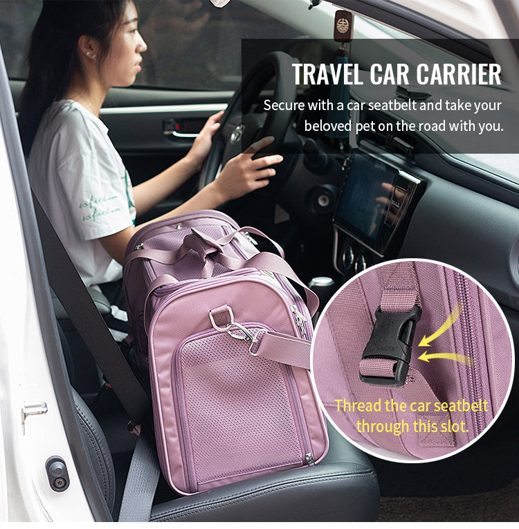 Truelove 1 Side Expandable Duffle Carrier for Dogs & Cats (Wistful Mauve) Both-Bedding, Mats & Travel Supplies Truelove