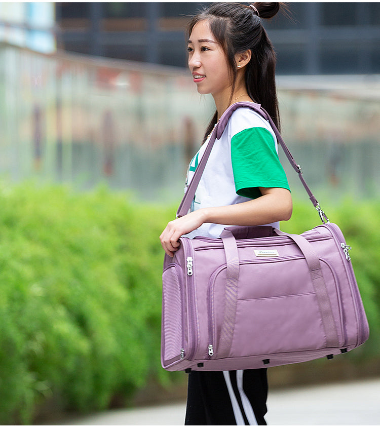 Truelove 1 Side Expandable Duffle Carrier for Dogs & Cats (Wistful Mauve)