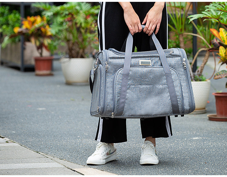 Truelove 1 Side Expandable Duffle Carrier for Dogs & Cats (Heather Gray) Both-Bedding, Mats & Travel Supplies Truelove
