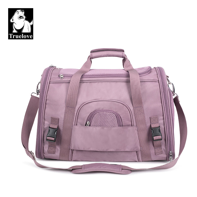 Truelove 1 Side Expandable Duffle Carrier for Dogs & Cats (Wistful Mauve) Both-Bedding, Mats & Travel Supplies Truelove