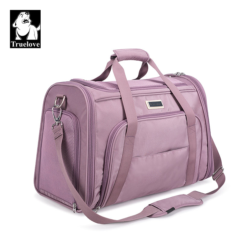 Truelove 1 Side Expandable Duffle Carrier for Dogs & Cats (Wistful Mauve) Both-Bedding, Mats & Travel Supplies Truelove