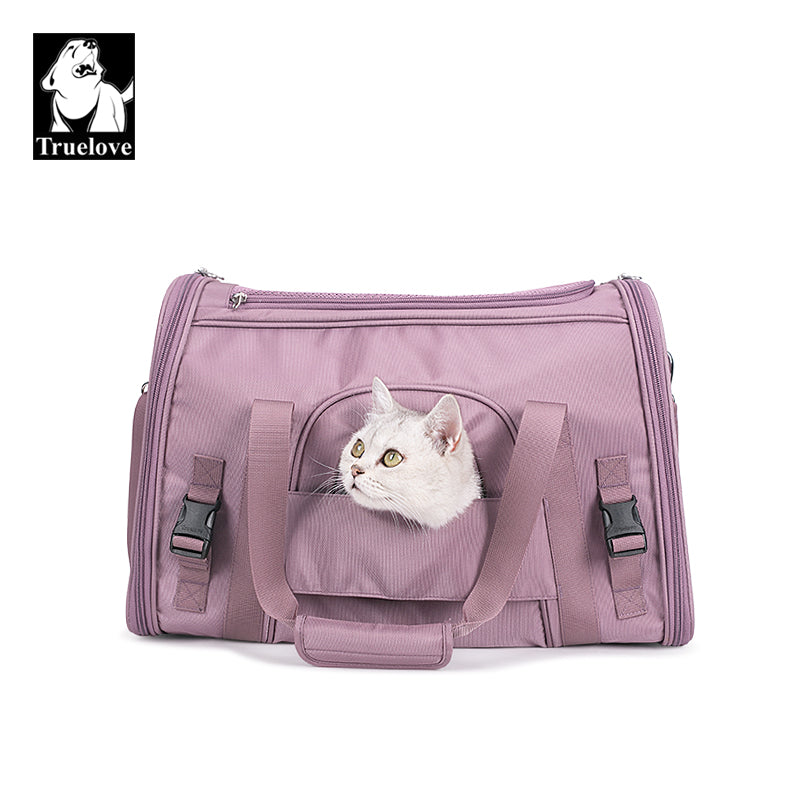 Truelove 1 Side Expandable Duffle Carrier for Dogs & Cats (Wistful Mauve) Both-Bedding, Mats & Travel Supplies Truelove
