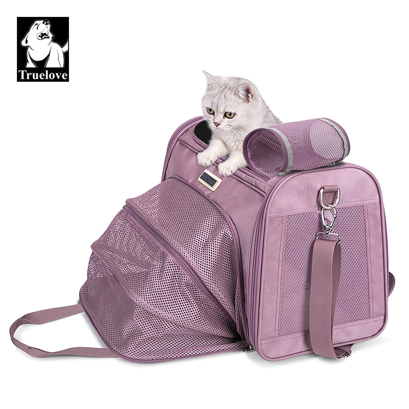 Truelove 1 Side Expandable Duffle Carrier for Dogs & Cats (Wistful Mauve) Both-Bedding, Mats & Travel Supplies Truelove