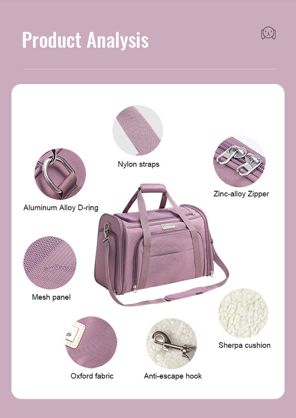 Truelove 3 Side Expandable Duffle Carrier for Dogs & Cats (Heather Gray)