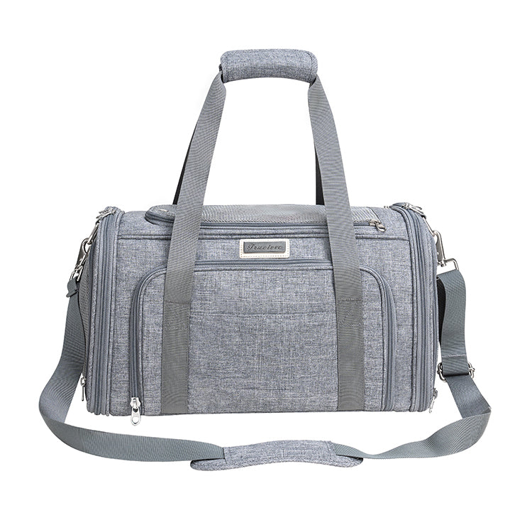 Truelove 3 Side Expandable Duffle Carrier for Dogs & Cats (Heather Gray) Both-Bedding, Mats & Travel Supplies Truelove L