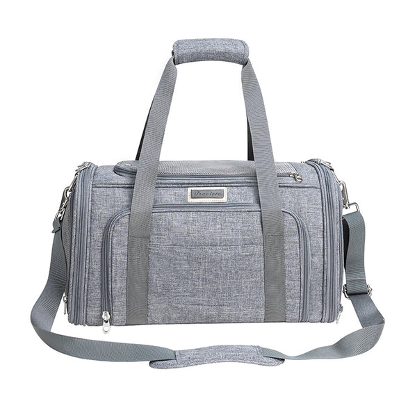 Truelove 3 Side Expandable Duffle Carrier for Dogs & Cats (Heather Gray)