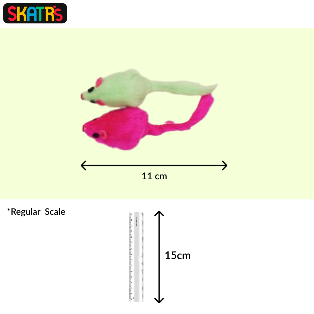 Skatrs Mouse Rattle Toy Set for Cats (Cyan/Pink) Cats-Toys Skatrs