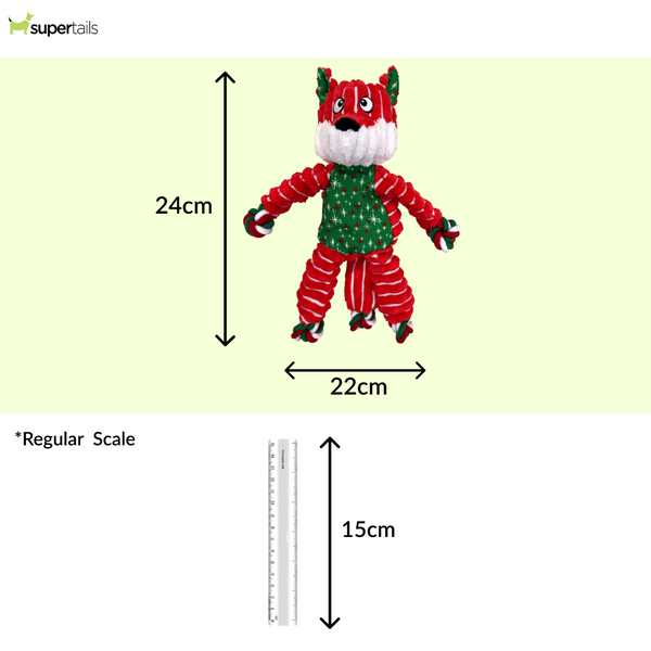 Kong Floppy Knots Fox Toy for Dogs (Red & Green)