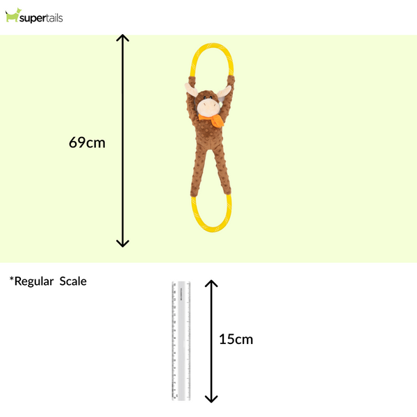Zippy Paws RopeTugz Moose Plush Toy for Dogs