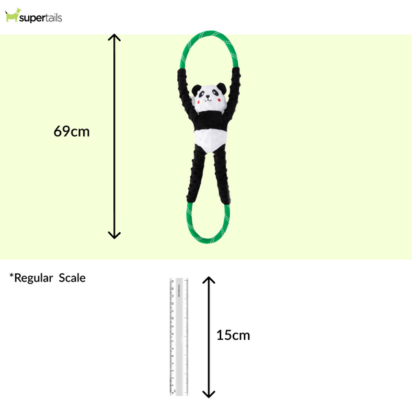 Zippy Paws RopeTugz Panda Plush Toy for Dogs