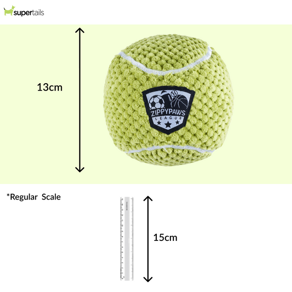 Zippy Paws SportsBallz Tennis Ball Plush Toy for Dogs