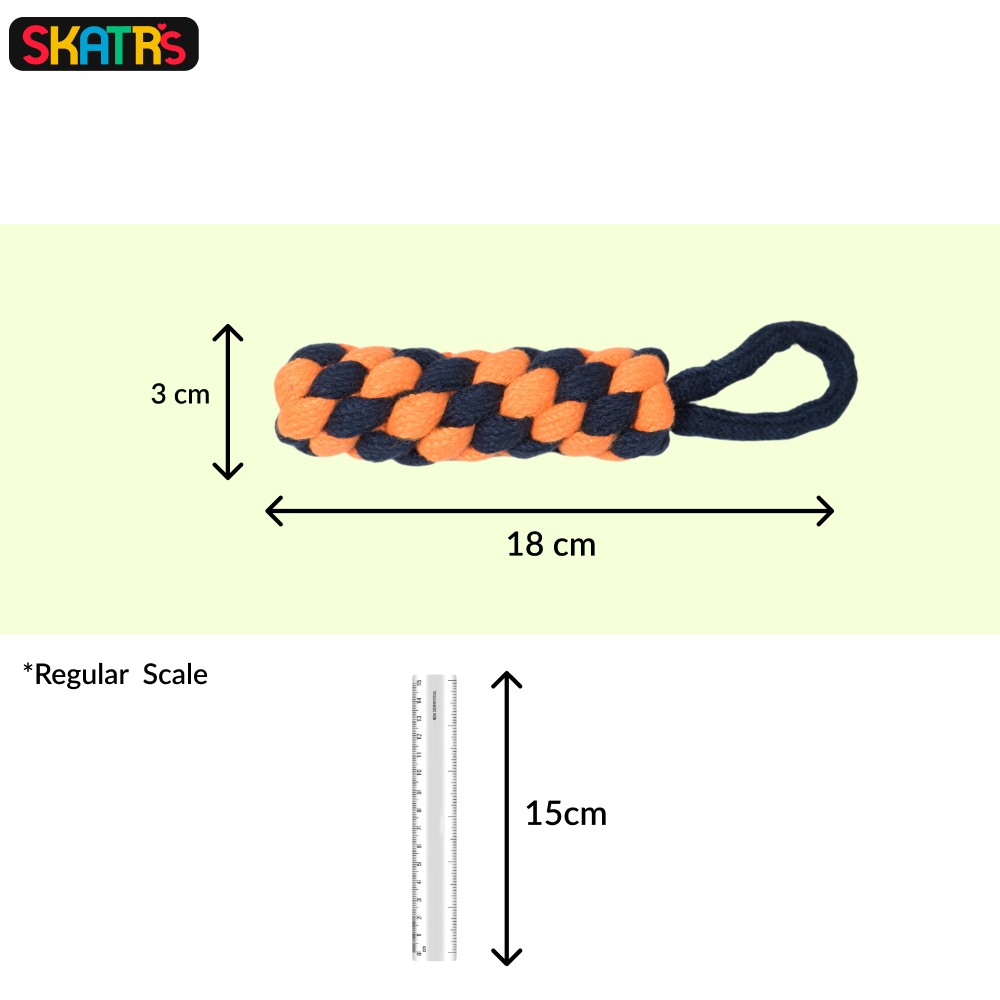 Skatrs Dummy Knotted Rope Chew Toy for Dogs and Cats (Blue/Orange) Both-Toys Skatrs