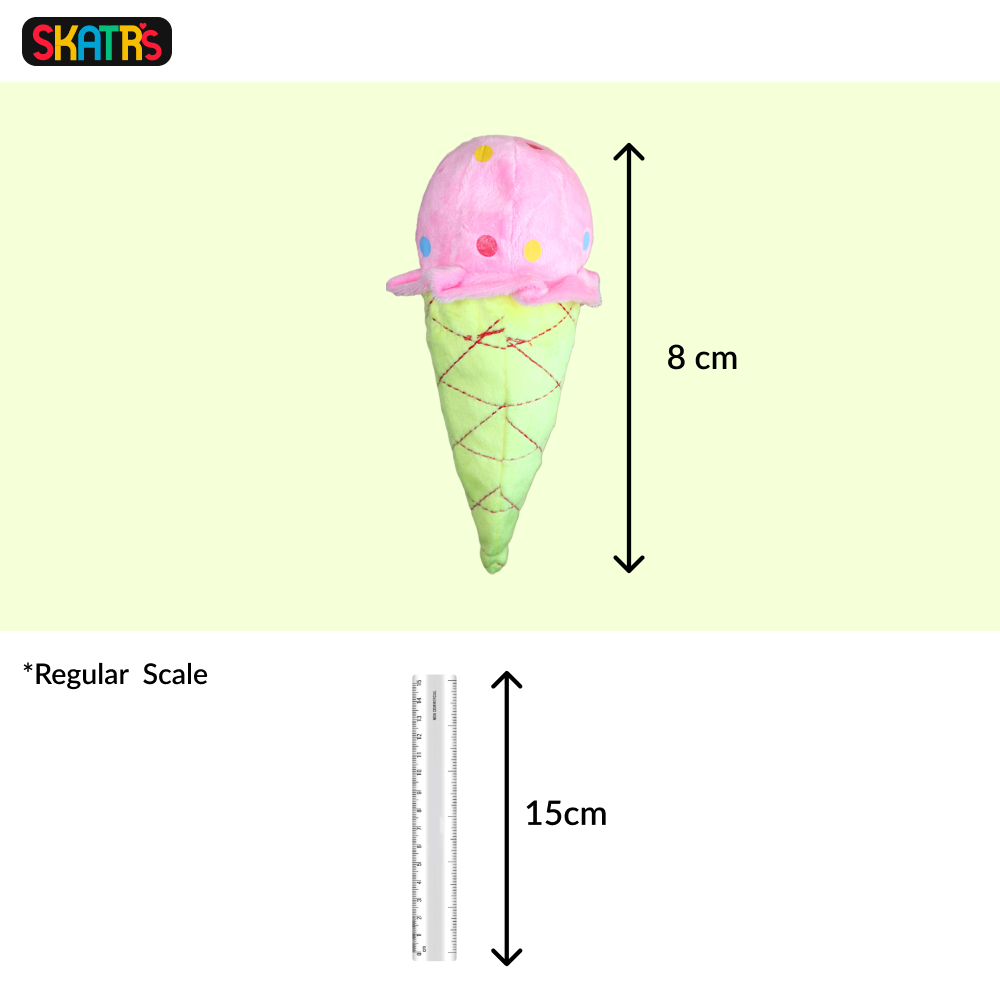 Skatrs Ice Cream Toy Plush for Cats & Dogs (Colour May Vary) Both-Toys Skatrs