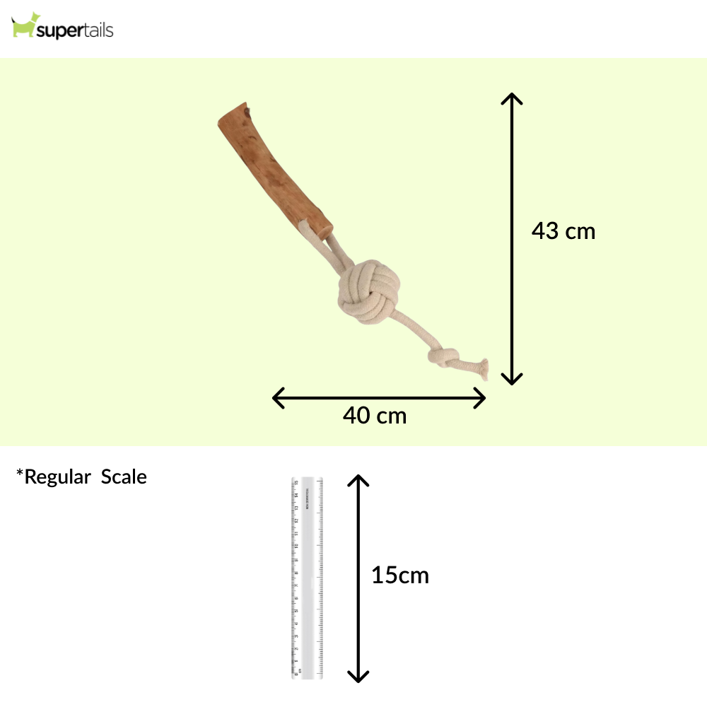 Talking Dog Club Natural Ball & Stick Tug Toy for Dogs (White and Brown) Dogs-Toys Talking Dog Club Dropship