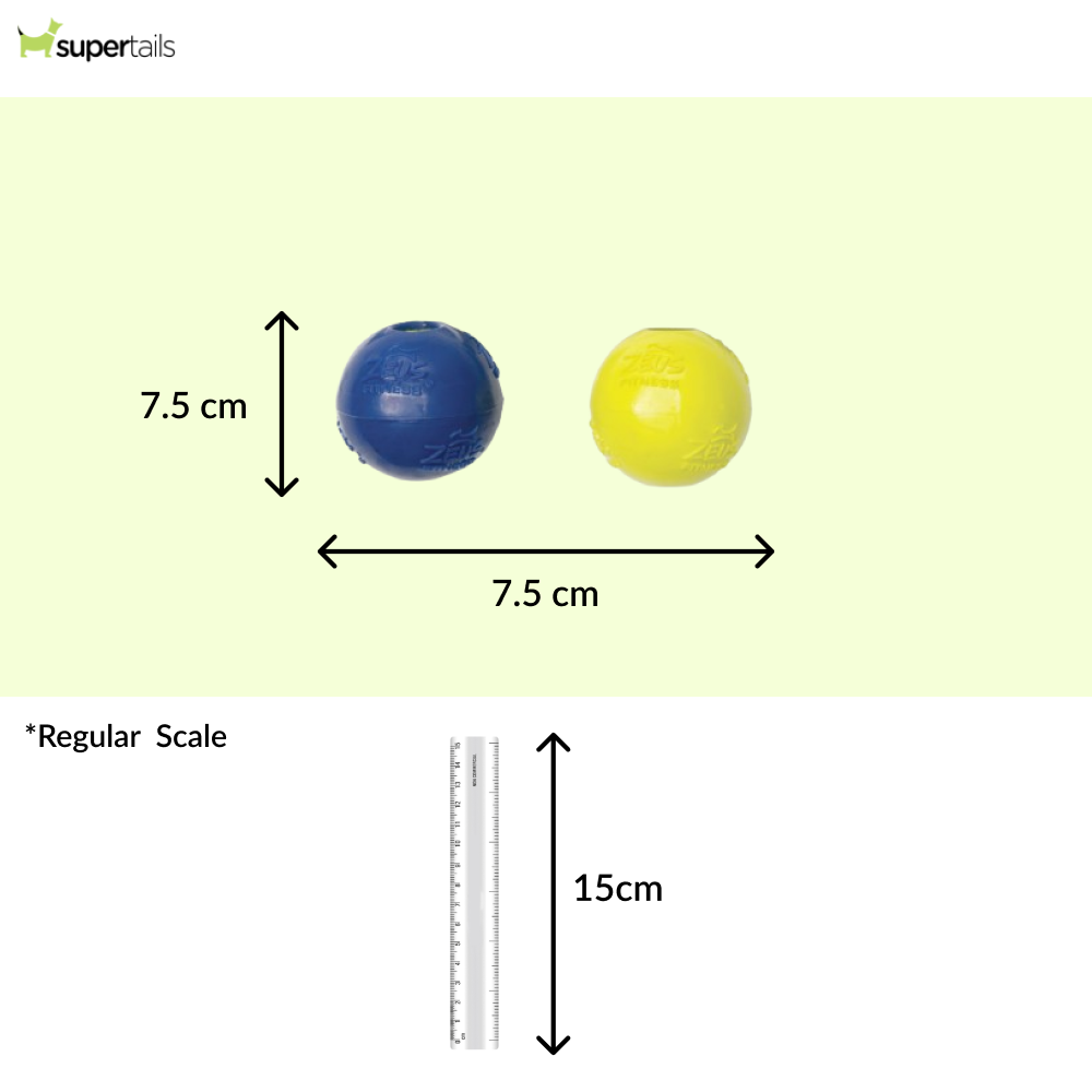 Zeus Tpr Encased Tennis Ball Toy for Dogs (Blue & Yellow)