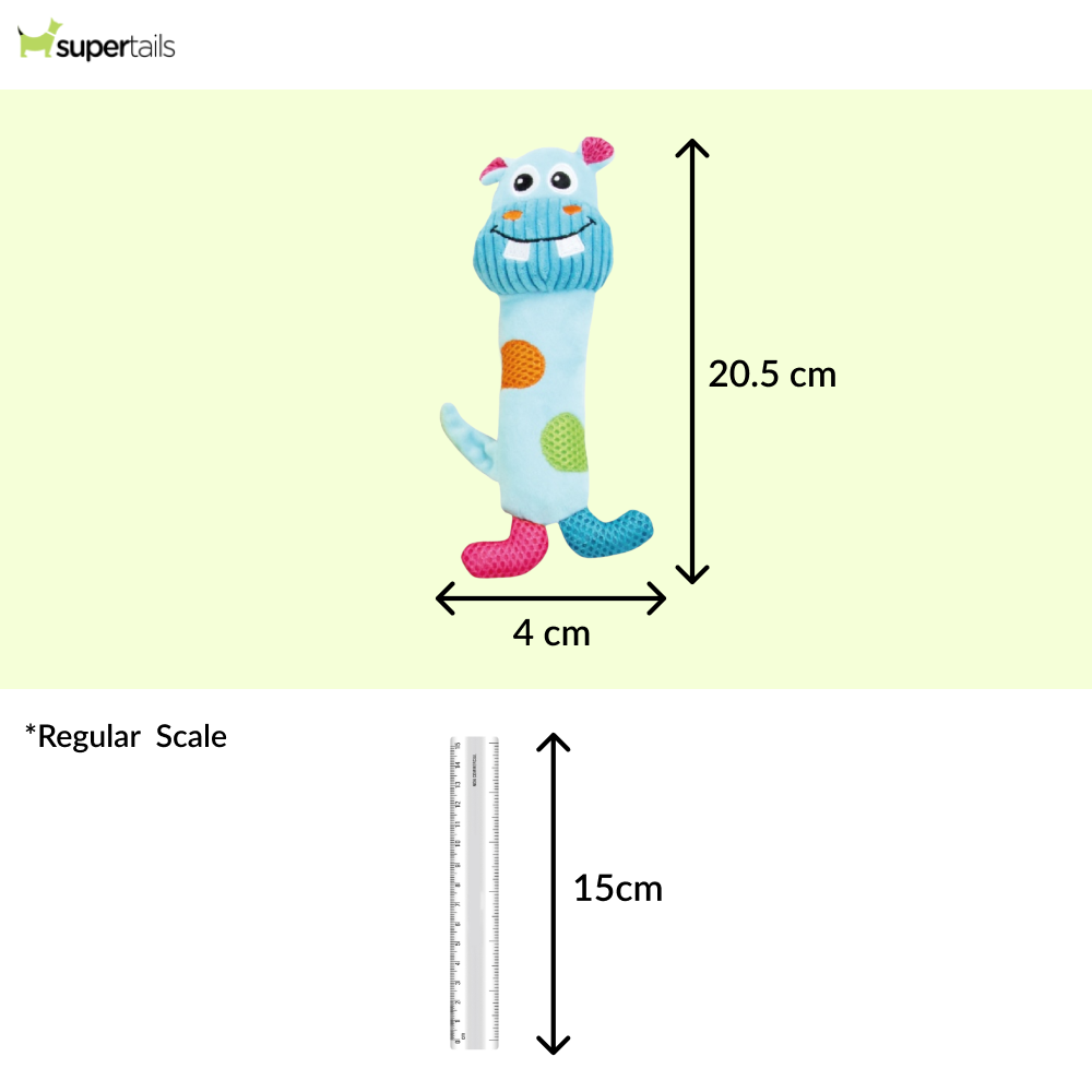 Talking Dog Club Baby Hippo Stick Plush Toy for Dogs (Blue) Dogs-Toys Talking Dog Club Dropship