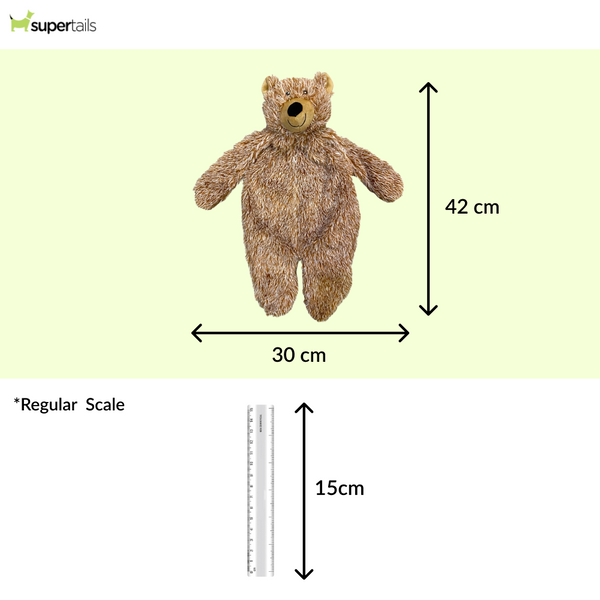 Talking Dog Club Teddy Bear Plush Crinkle Toy for Dogs (Brown)