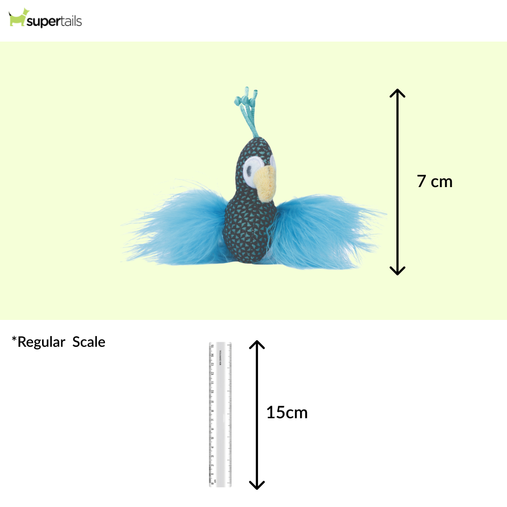 M Pets Plume Peacock Catnip Toy for Cats (Blue) Cats-Toys M Pets