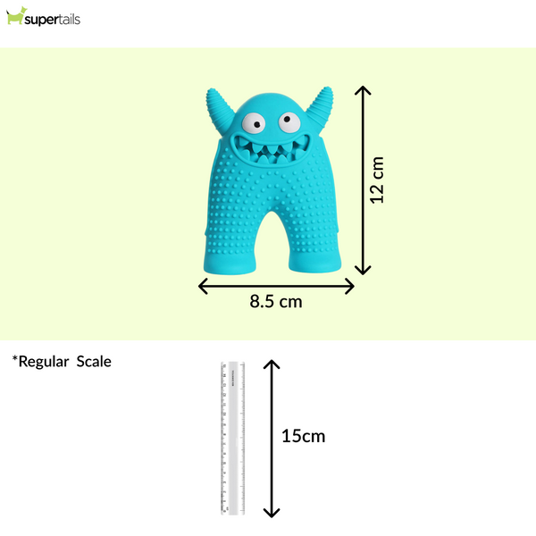 Talking Dog Club Monster Tough Rubber Toy for Dogs and Cats (Blue)