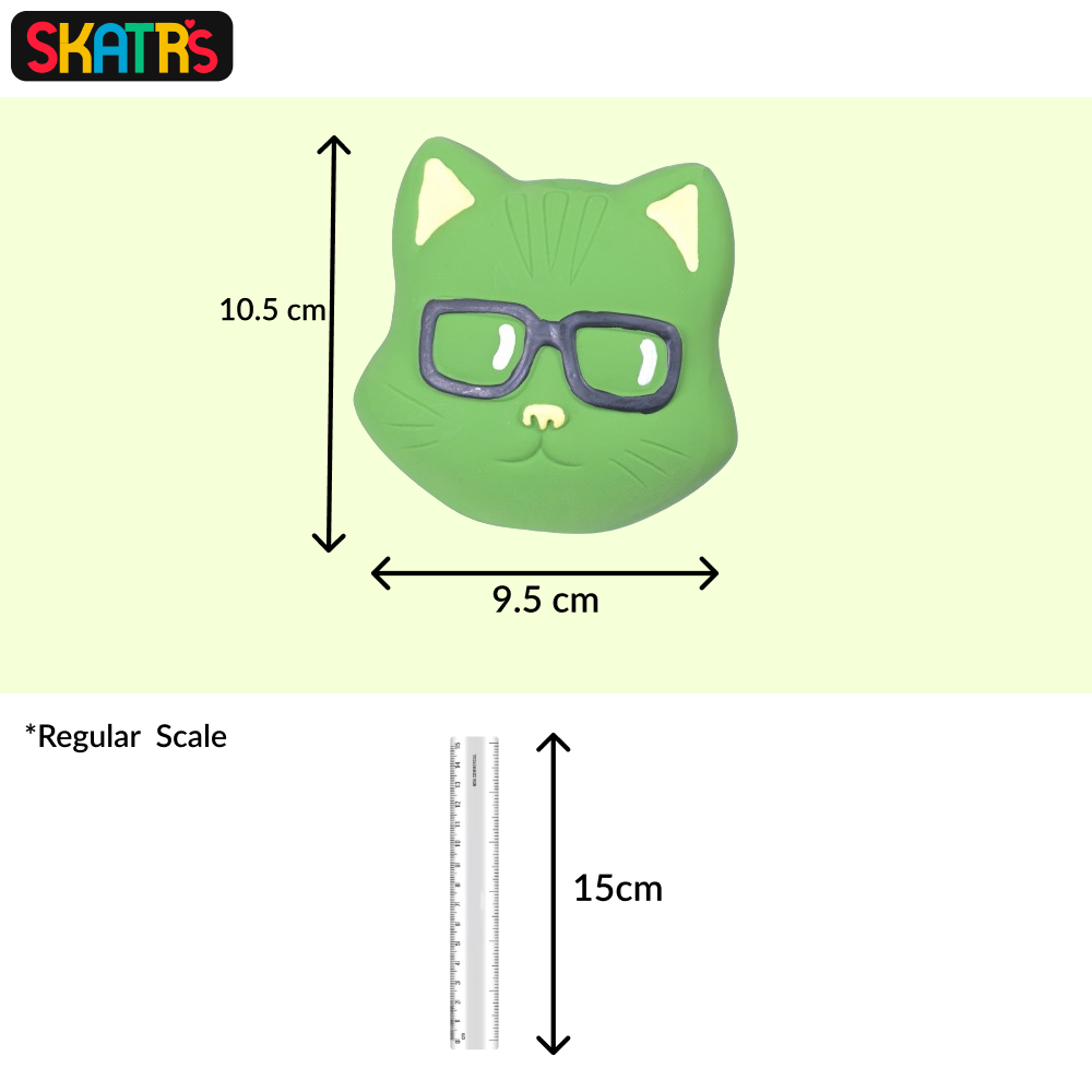 SKATRS Latex Squeaky Cat Toy for Dogs and Cats (Green)