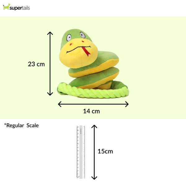 Skatrs Snake Plush Toy with Rope for Dogs