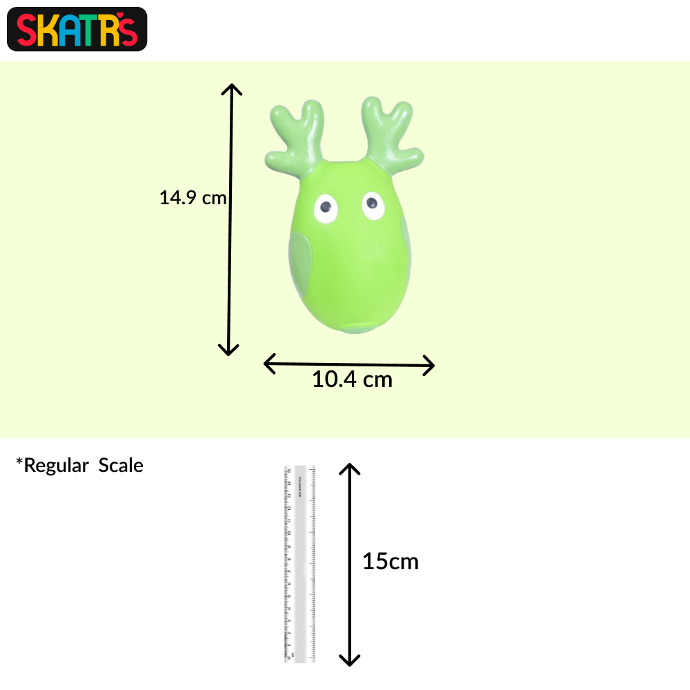 SKATRS Latex Squeaky Deer Toy for Dogs and Cats