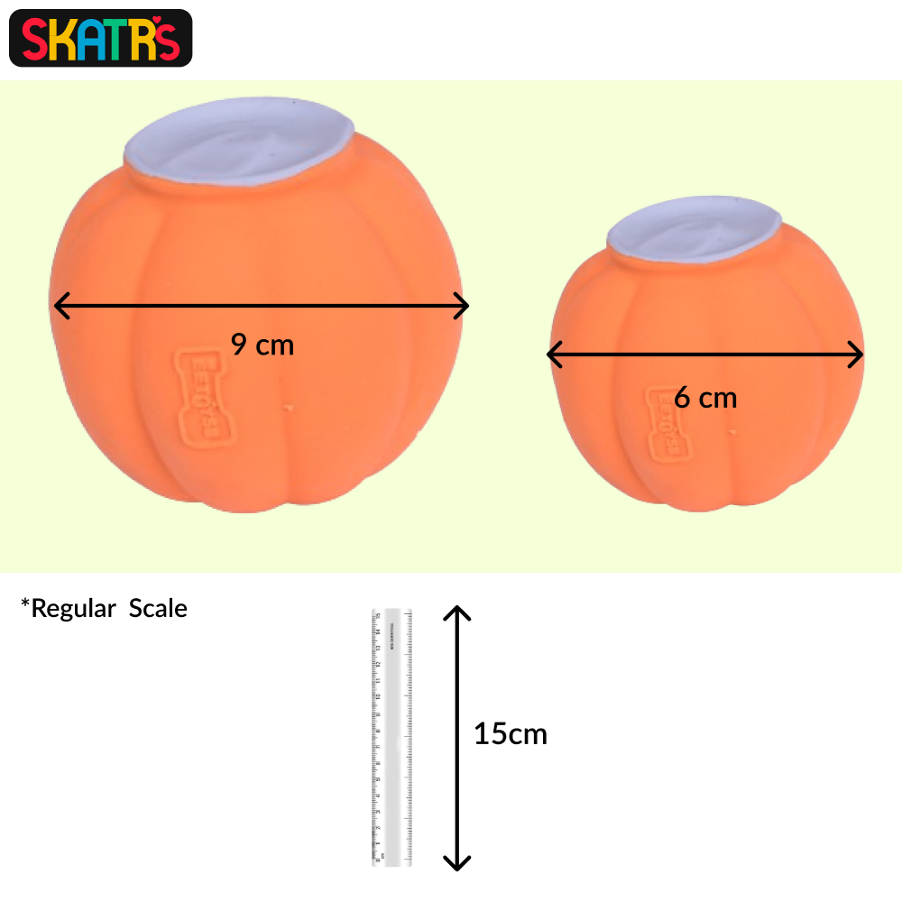 SKATRS Latex Squeaky Pumpkin Toy for Dogs and Cats (Orange)