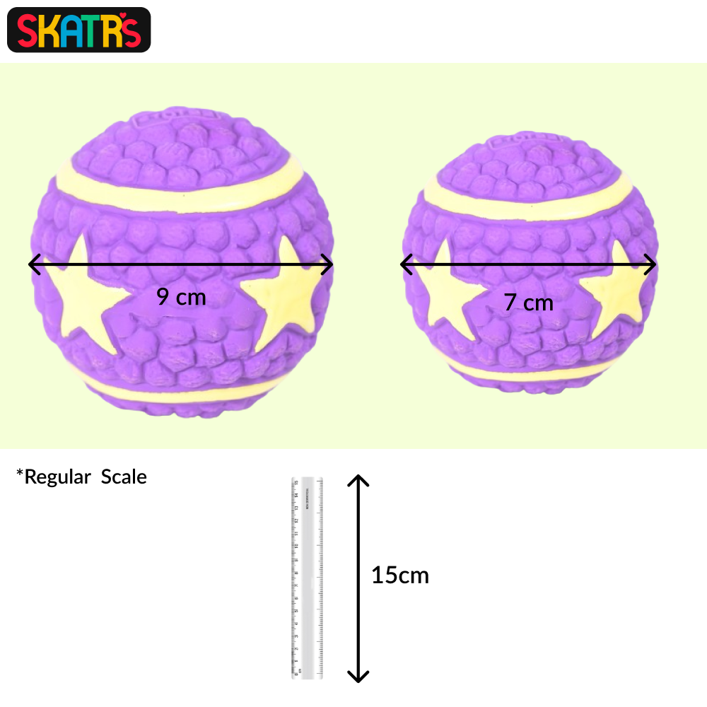 SKATRS Latex Star Ball Toy for Dogs and Cats (Purple)