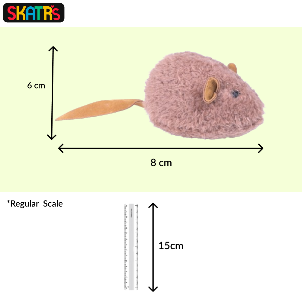 SKATRS Velvet Mouse Toy for Cats (Brown)