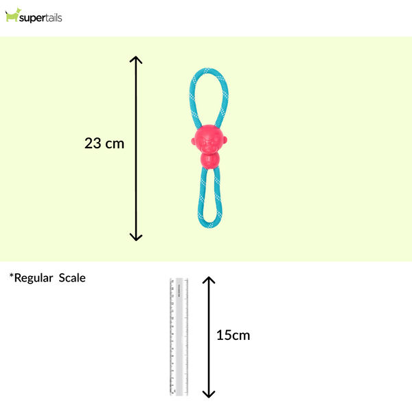 Zippy Paws ZippyTuff Monkey RopeTugz Plush Toy for Dogs (Pink)