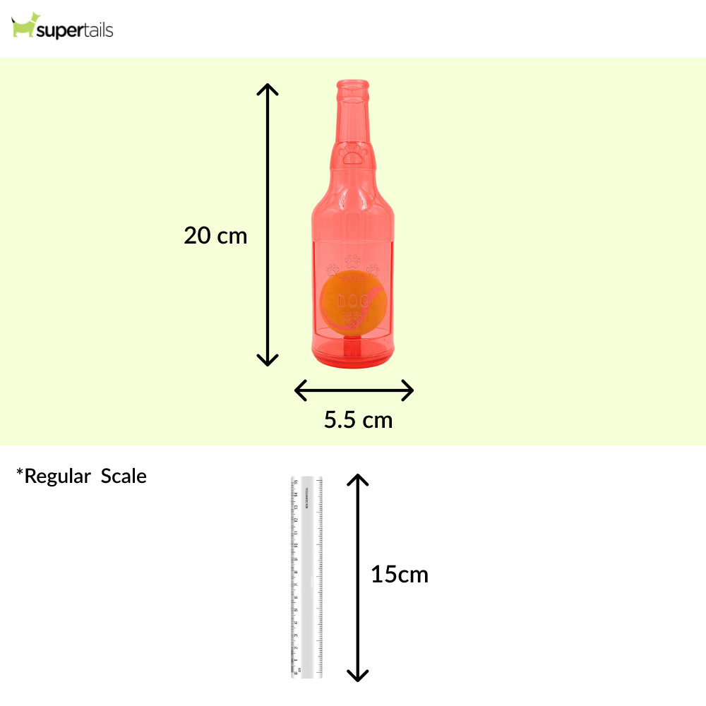 Talking Dog Club Ball in Bottle Rubber Chew Toy for Dogs (Red) Dogs-Toys Talking Dog Club Dropship